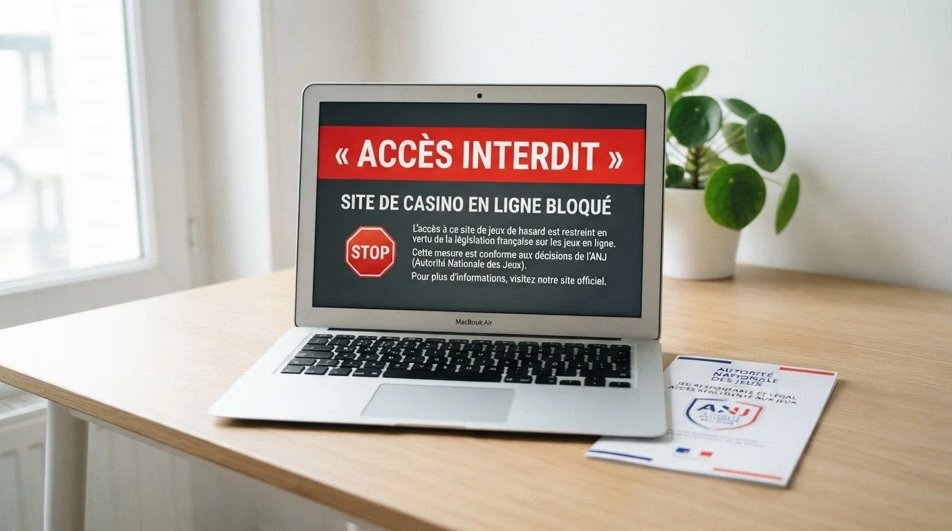 Capture d'écran du site de l'ANJ affichant la liste des jeux de casino interdits en ligne en France