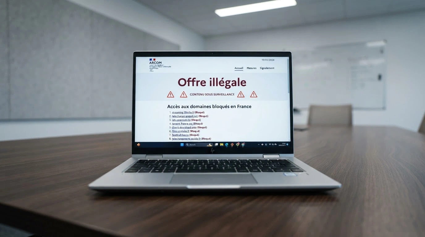 Capture d'écran du site officiel de l'ANJ montrant la page de lutte contre l'offre illégale
