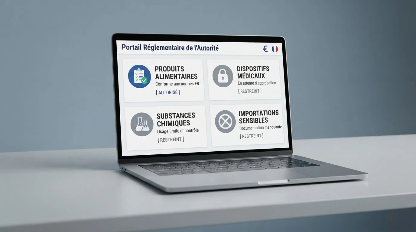 Interface du site anj.fr affichée sur un écran, avec le logo de l'ANJ et les catégories de jeux autorisés en France
