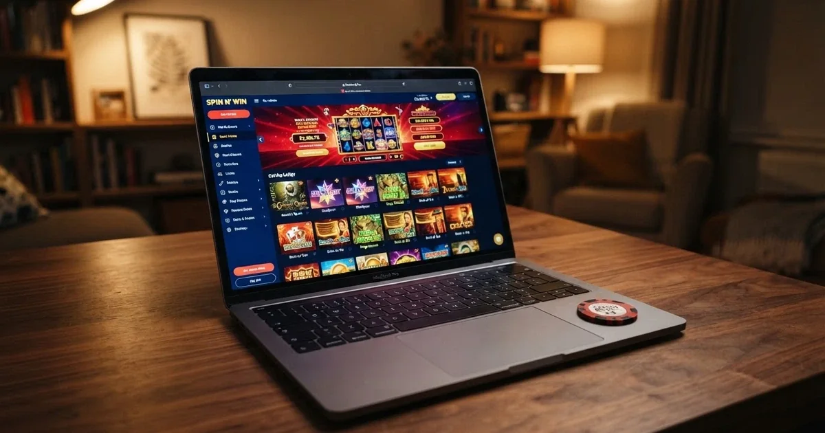 Interface d'un casino en ligne affichant une sélection de machines à sous Hacksaw Gaming sur un écran d'ordinateur