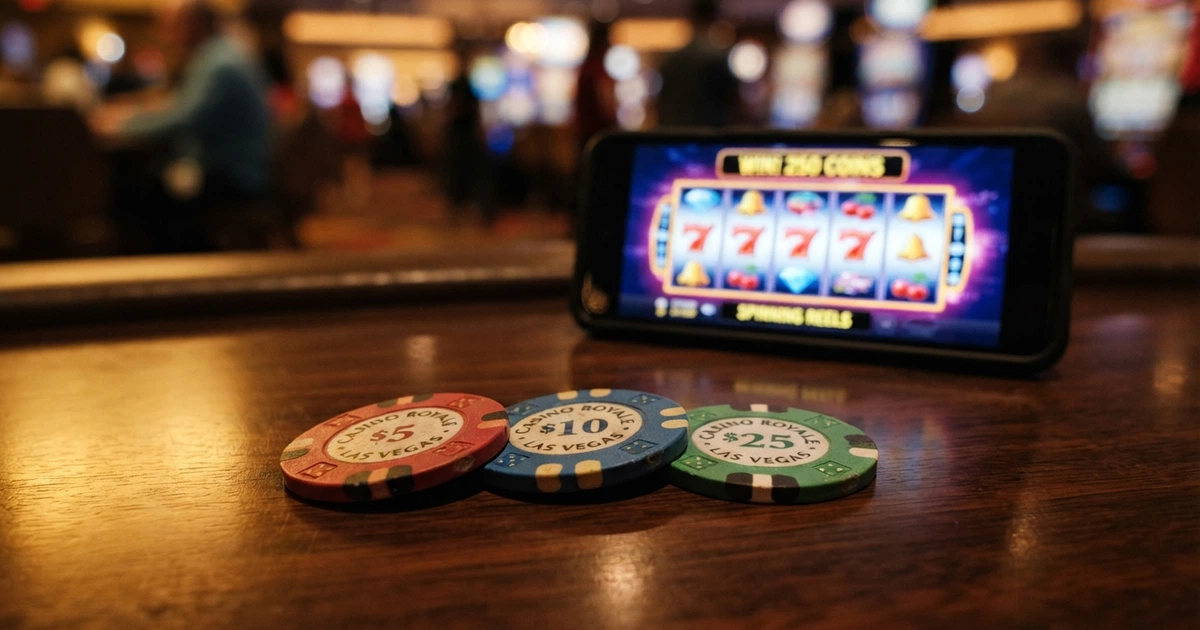 Page d'accueil d'un casino en ligne affichant le logo Mastercard parmi les méthodes de paiement acceptées, avec des icônes de machines à sous en arrière-plan