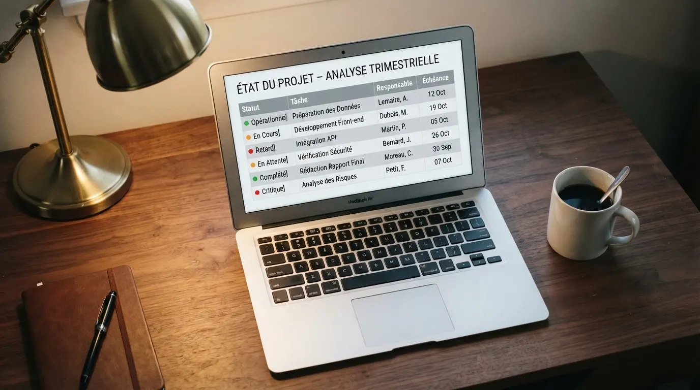 Tableau comparatif affichant les noms des casinos et leurs évaluations sur un écran