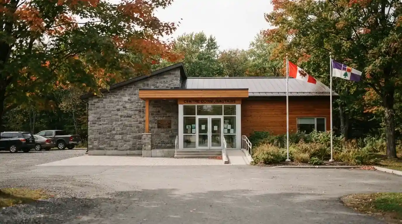 Le bâtiment administratif ou le siège de la Kahnawake Gaming Commission sur le territoire mohawk de Kahnawà:ke