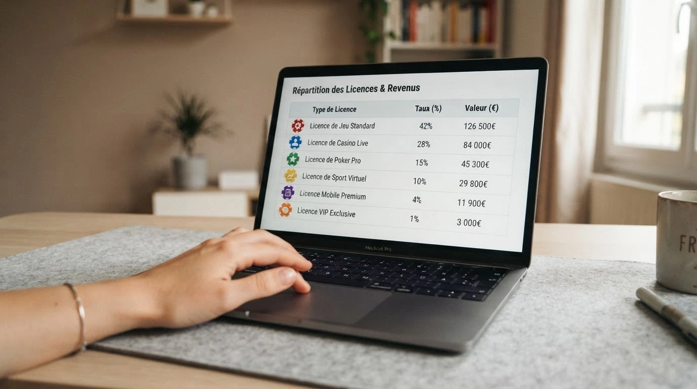 Un tableau comparatif de dix casinos crypto affiché sur un écran d'ordinateur portable