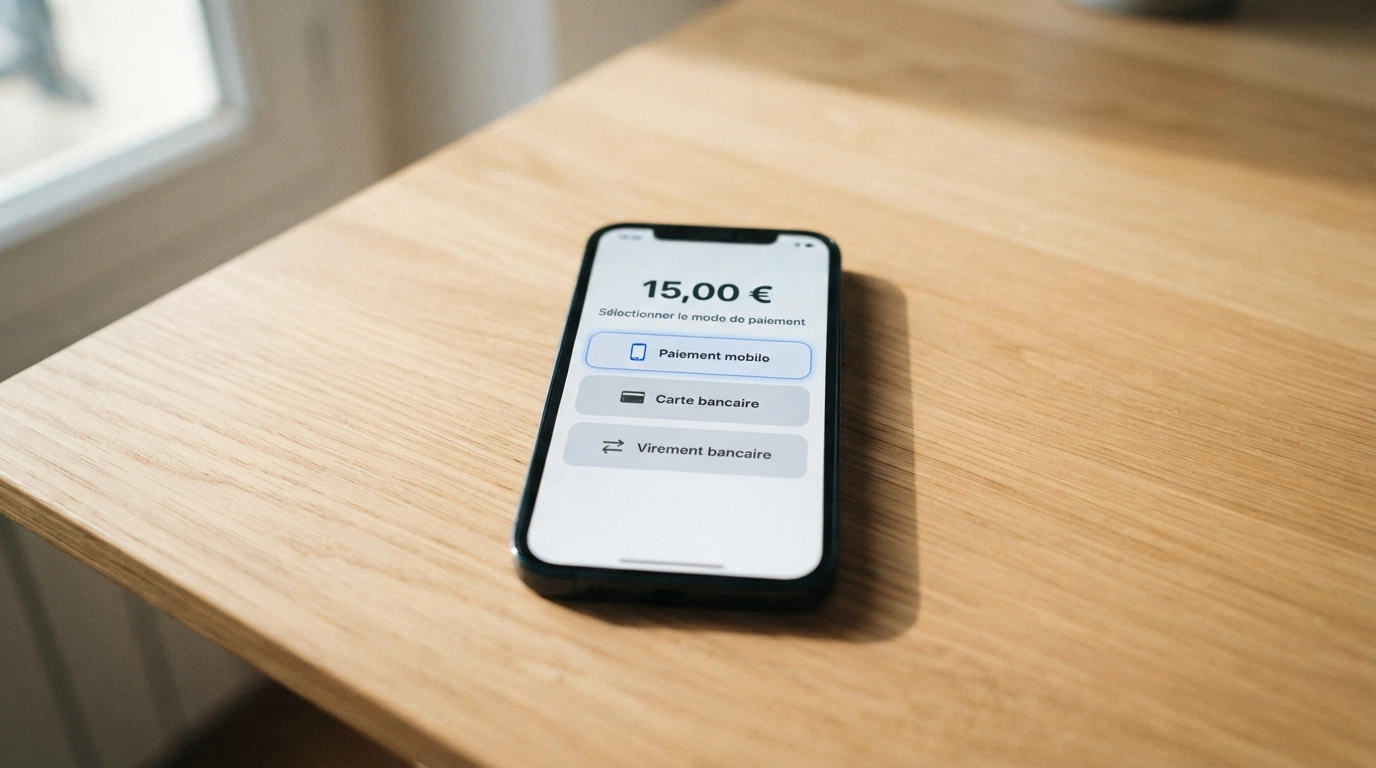 L'écran de sélection des moyens de paiement sur un casino en ligne, avec Apple Pay mis en évidence parmi Visa, Mastercard et virement bancaire