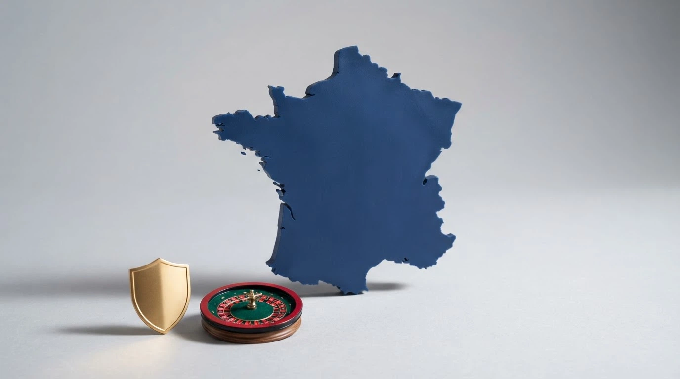 Une carte de France métropolitaine avec le logo de l'ANJ en surimpression sur fond réglementaire