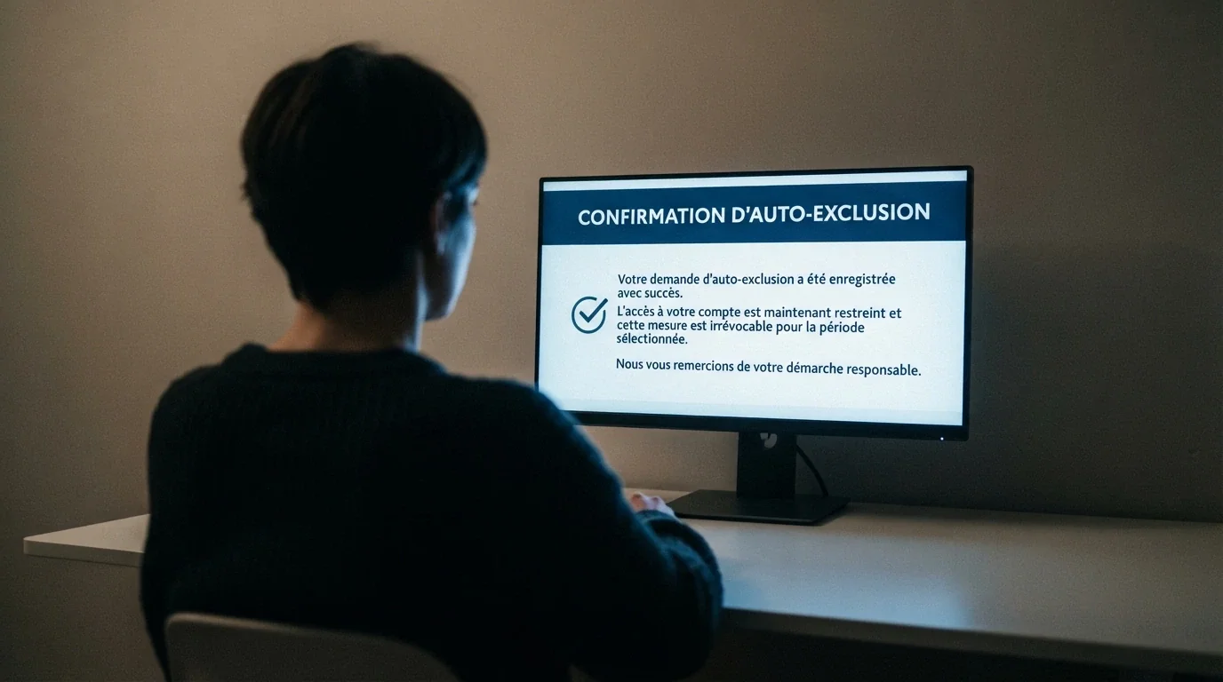 Capture d'écran du portail IVJ de l'ANJ avec le message de confirmation d'inscription au fichier des interdits de jeu