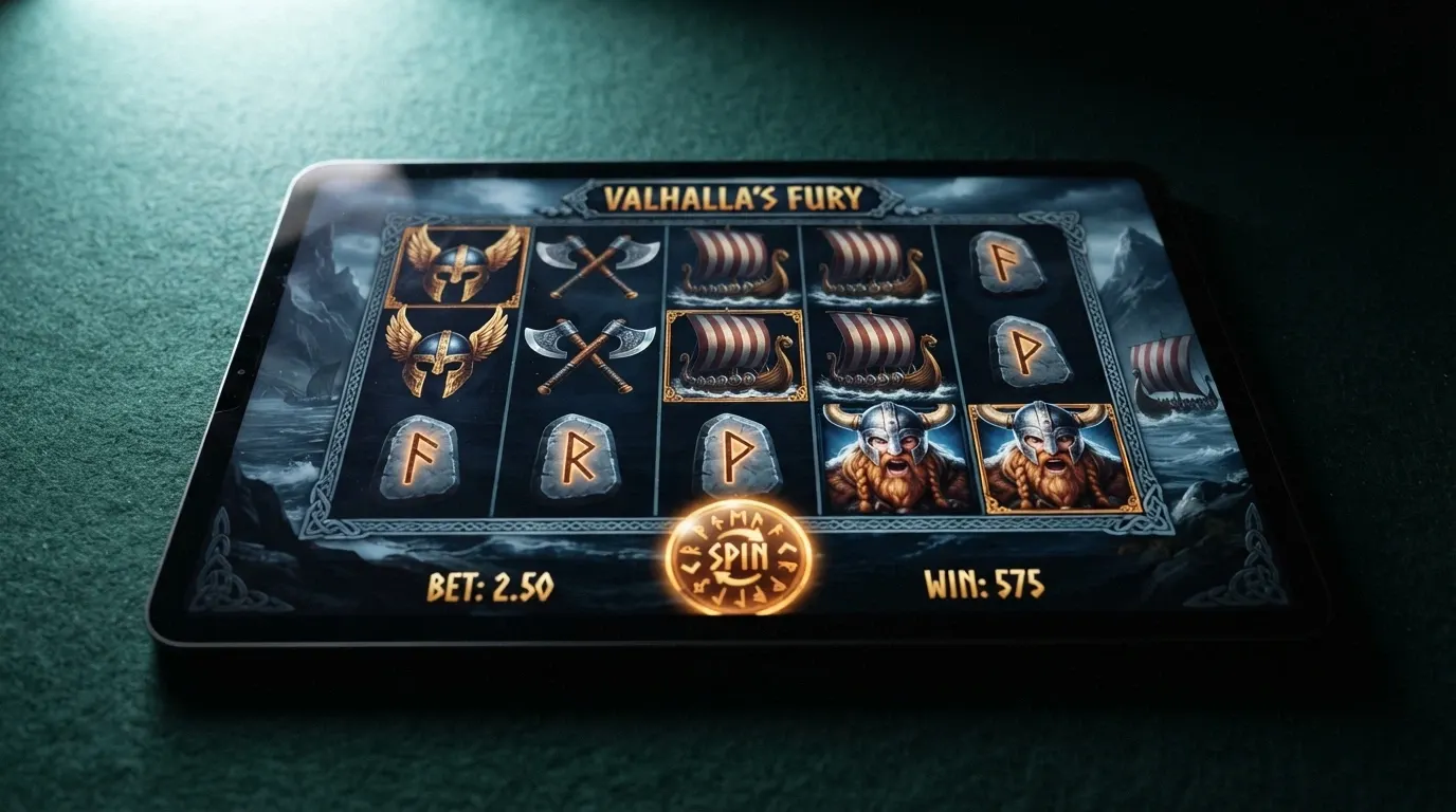 Écran de jeu de Vikings Go Berzerk avec ses graphismes signature et son interface de mise