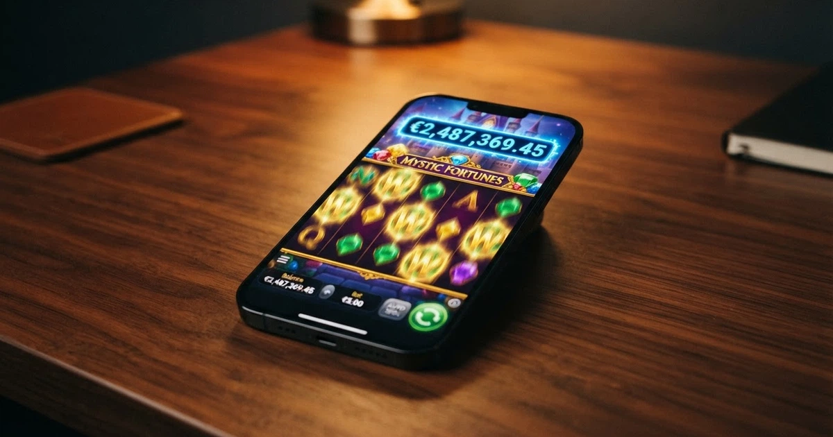 Une machine à sous en ligne colorée affichant un jackpot progressif à sept chiffres sur son bandeau supérieur