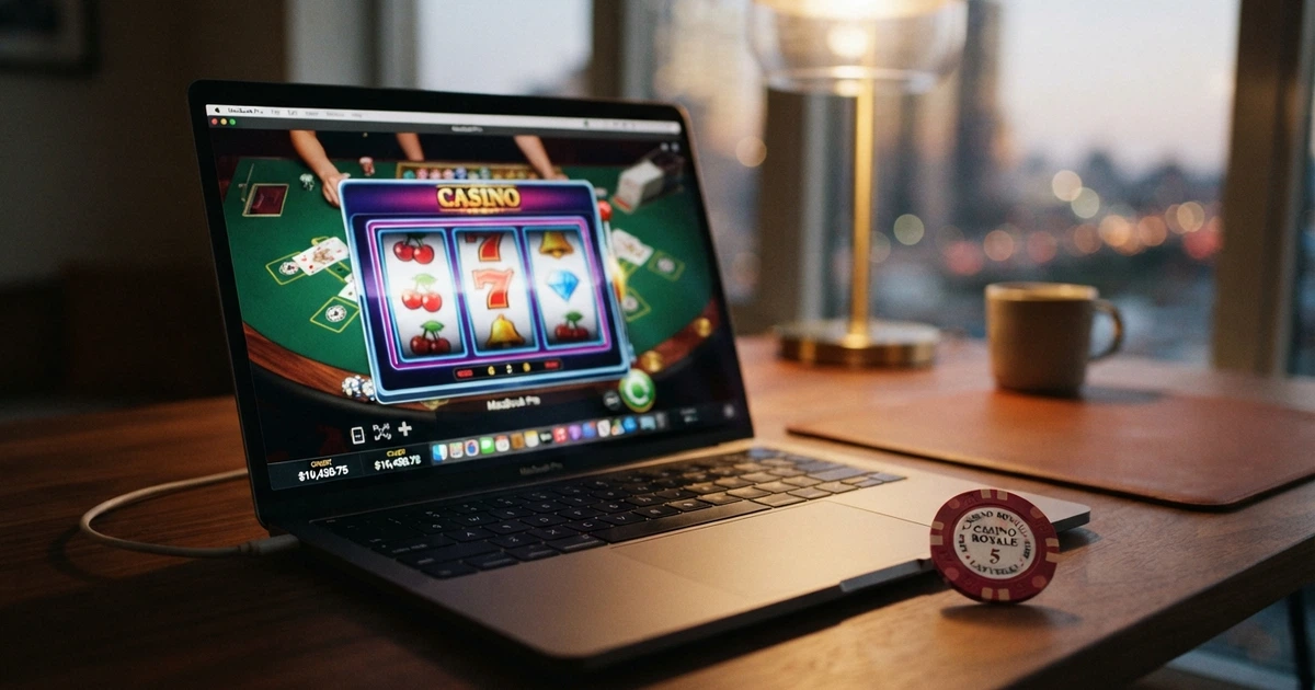 Comparaison de casinos en ligne affichée sur un écran avec bonus, jeux et notes