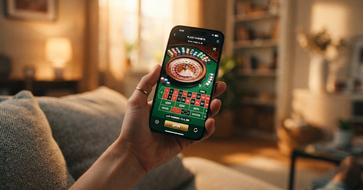 Comparaison de casinos en ligne sur l'écran d'un smartphone Android tenu en main