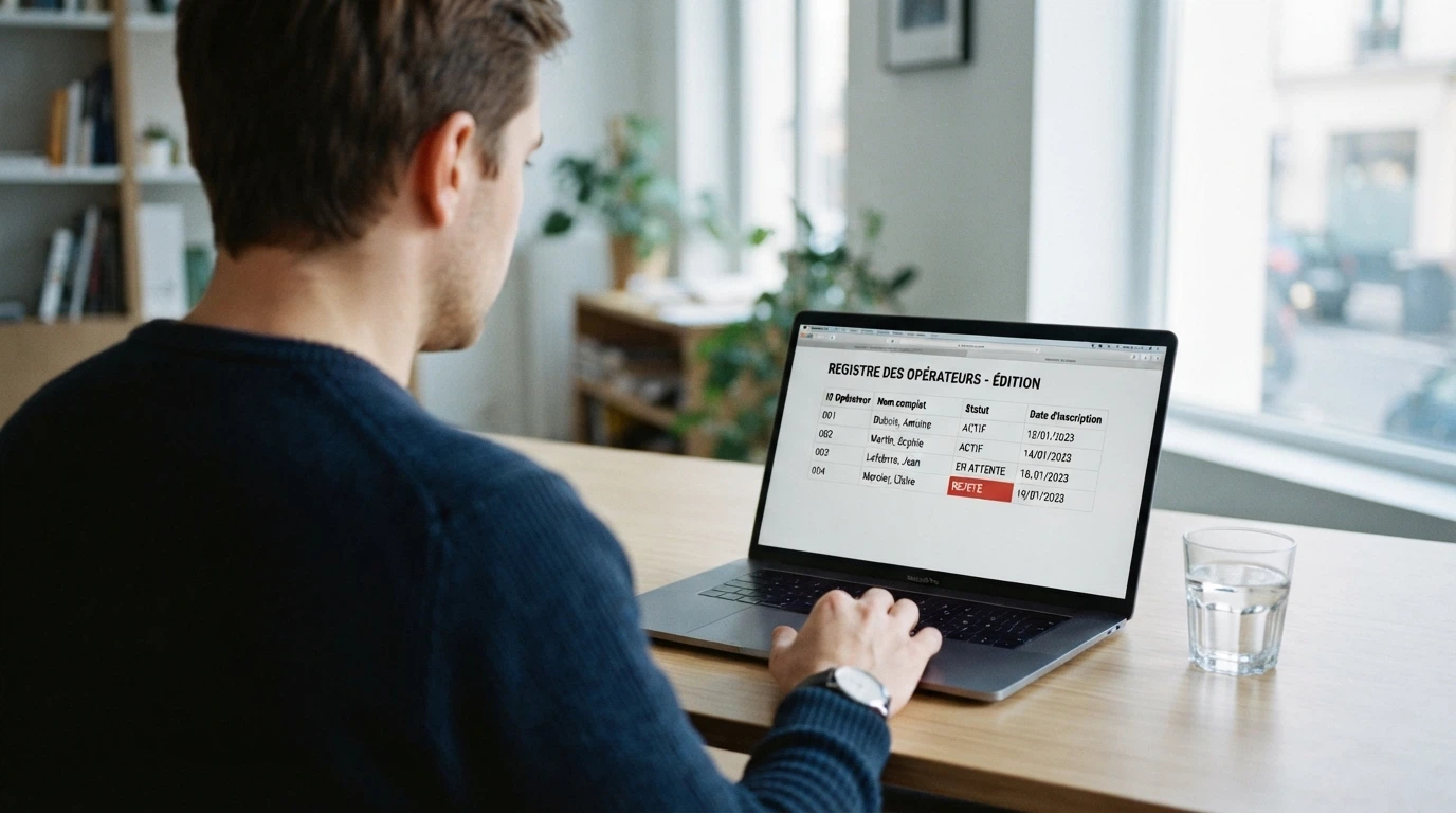 Page d'accueil du site de l'ANJ affichant la liste des opérateurs agréés, avec un encadré sur la prohibition des jeux de casino en ligne